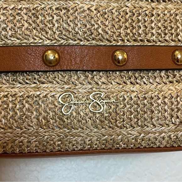 Jessica Simpson Lacey Faux Leather Hobo Bag in Natural Straw - Picture 11 of 16